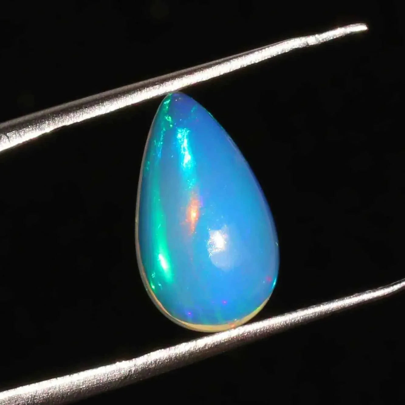 Ethiopian Welo Opal Cabochon 2.28 Cts Pear Shape with Multicolor Fire loose gemstones