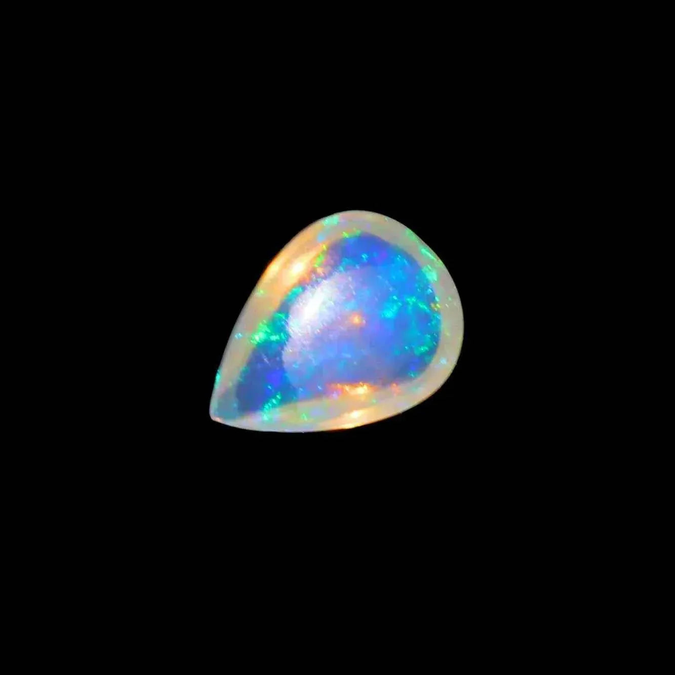 Ethiopian Welo Opal Pear Cabochon - 3.07ct Multi-Fire October Birthstone Gemstone (13x10mm) loose gemstones