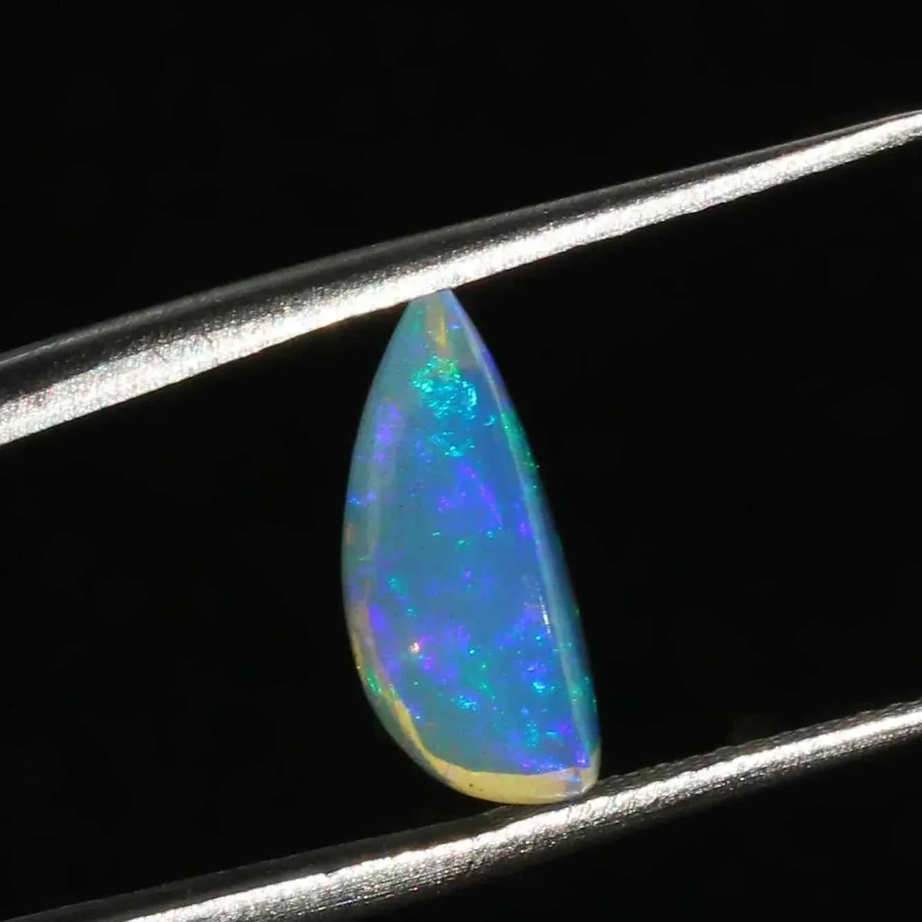 Ethiopian Welo Opal Pear Cabochon - 3.07ct Multi-Fire October Birthstone Gemstone (13x10mm) loose gemstones