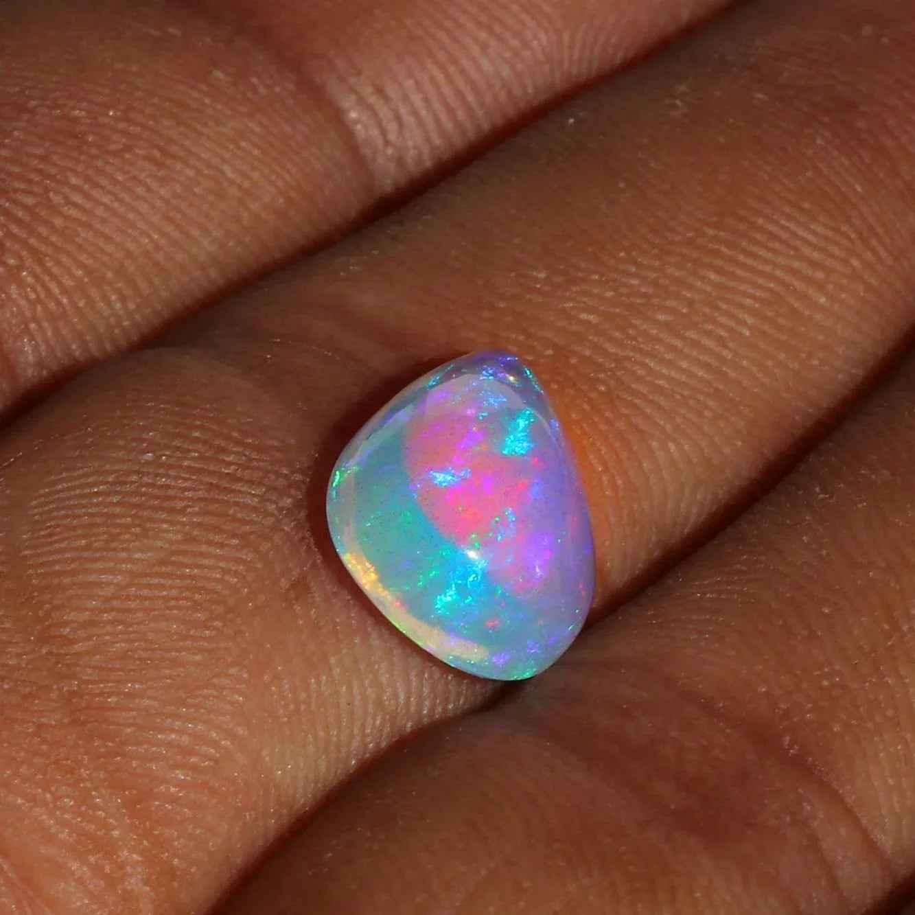 Ethiopian Welo Opal Pear Cabochon - 3.07ct Multi-Fire October Birthstone Gemstone (13x10mm) loose gemstones