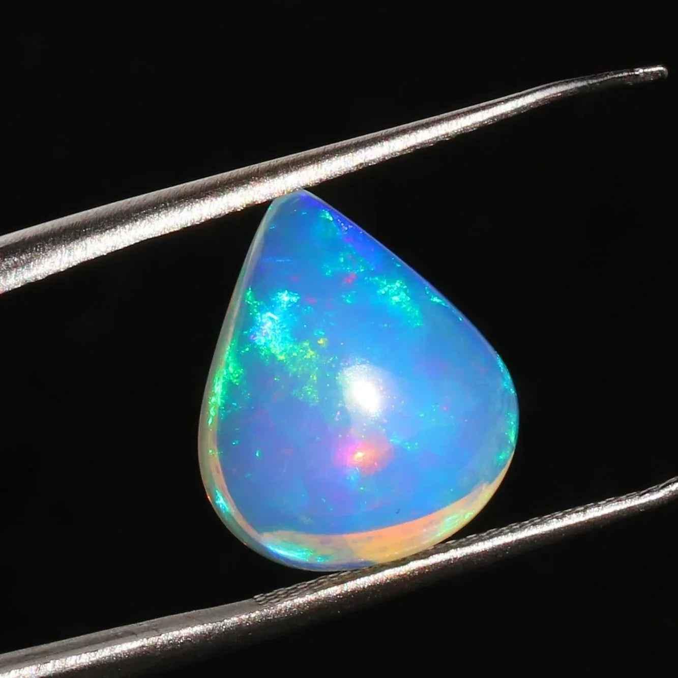 Welo Opal Gemstone - Ethiopian Opal Pear Shape October Birthstone (16x12mm, 3.68 Ct) loose gemstones