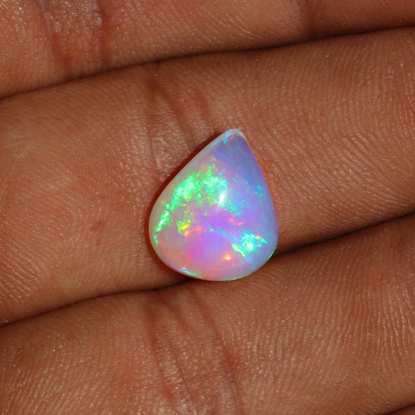 Welo Opal Gemstone: AAA Pear Shape Ethiopian Opal, October Birthstone (16X12mm, 3.68Ct)