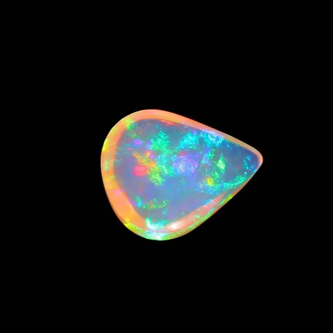 Welo Opal Gemstone - Ethiopian Opal Pear Shape October Birthstone (16x12mm, 3.68 Ct) loose gemstones