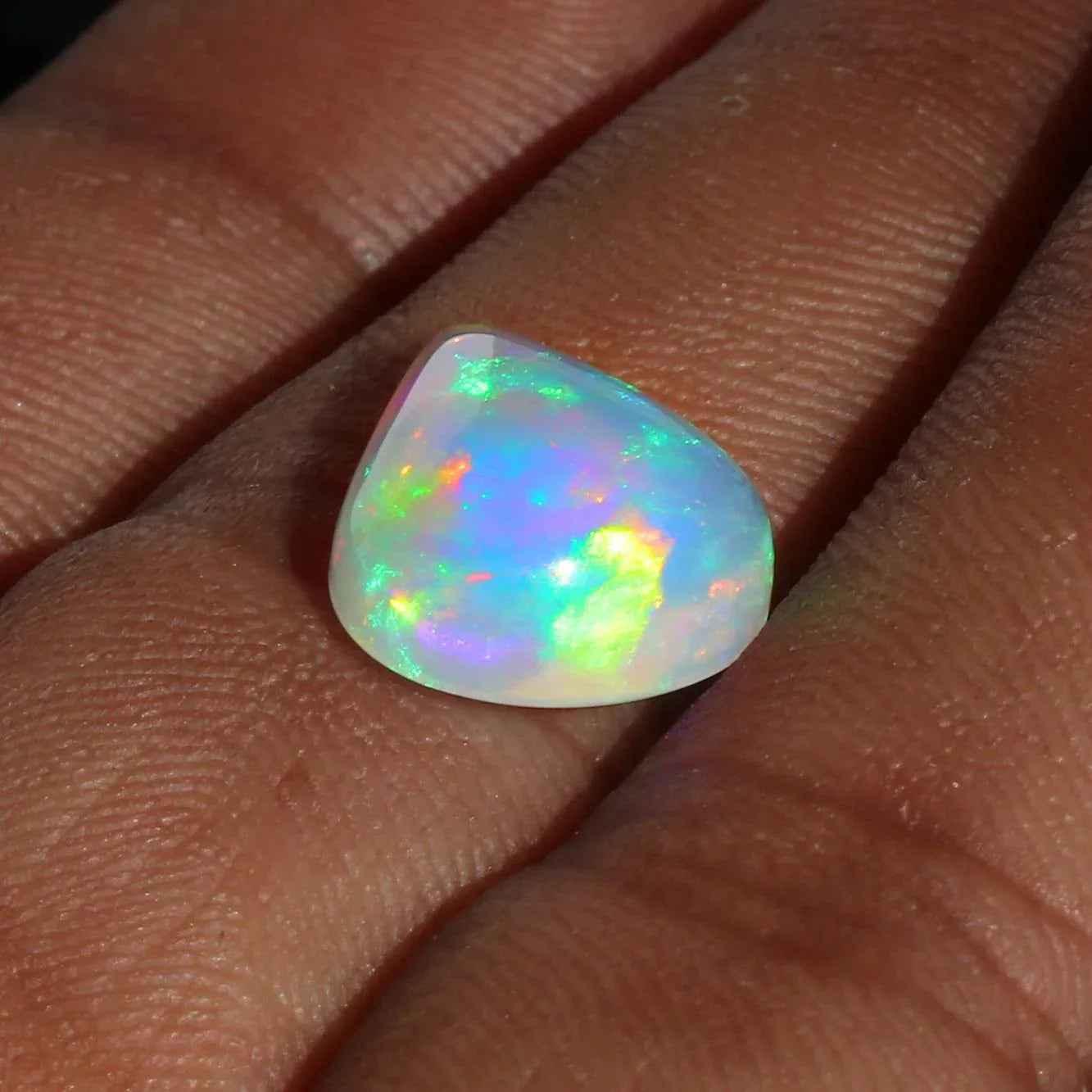 Welo Opal Gemstone - Ethiopian Opal Pear Shape October Birthstone (16x12mm, 3.68 Ct) loose gemstones