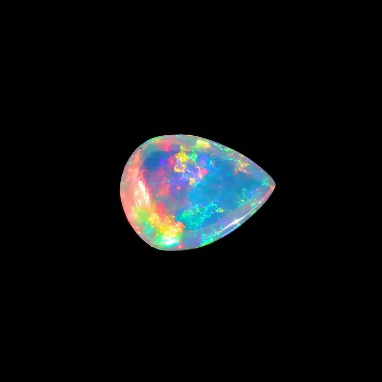 Ethiopian Opal Cabochon 2.50 Cts Pear-Shaped Rainbow Gemstone for Jewelry loose gemstones