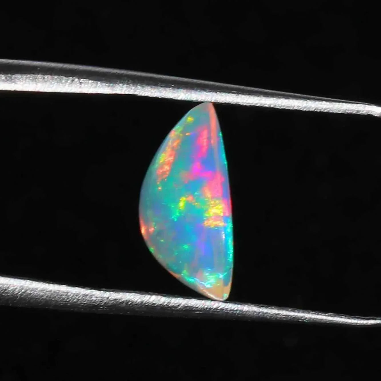 Ethiopian Opal Cabochon 2.50 Cts Pear-Shaped Rainbow Gemstone for Jewelry loose gemstones