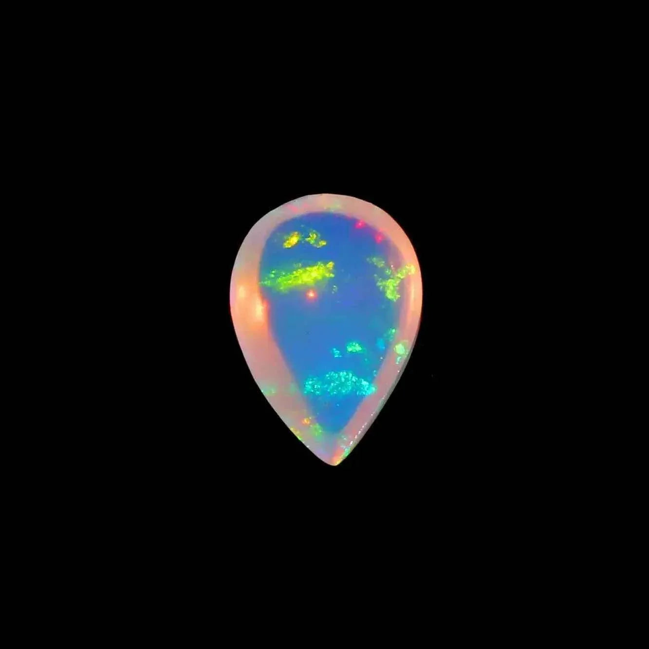 Ethiopian Fire Opal Pear Cut Cabochon AAA Natural Gemstone 1.76 Ct for Sale loose gemstones