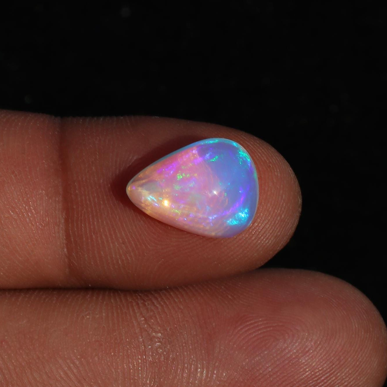 Ethiopian Welo Opal Cabochon: 3.4 Carat Pear Shape Gemstone