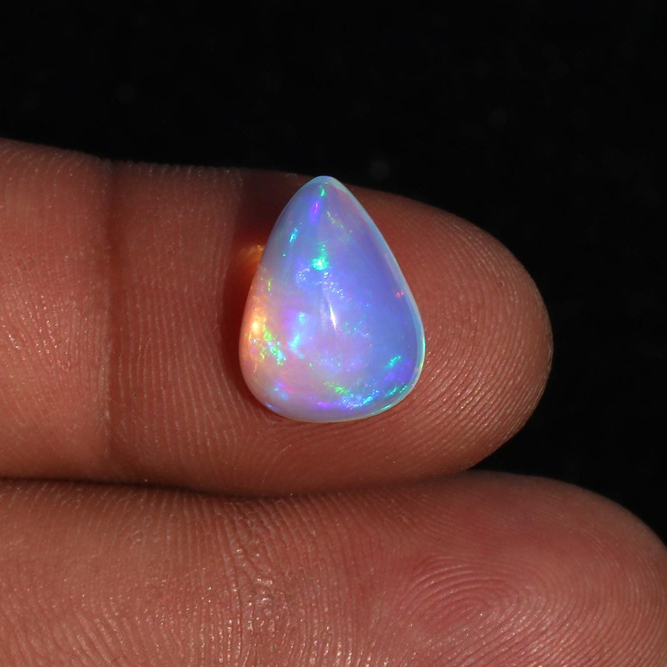 Ethiopian Welo Opal Cabochon: 3.4 Carat Pear Shape Gemstone