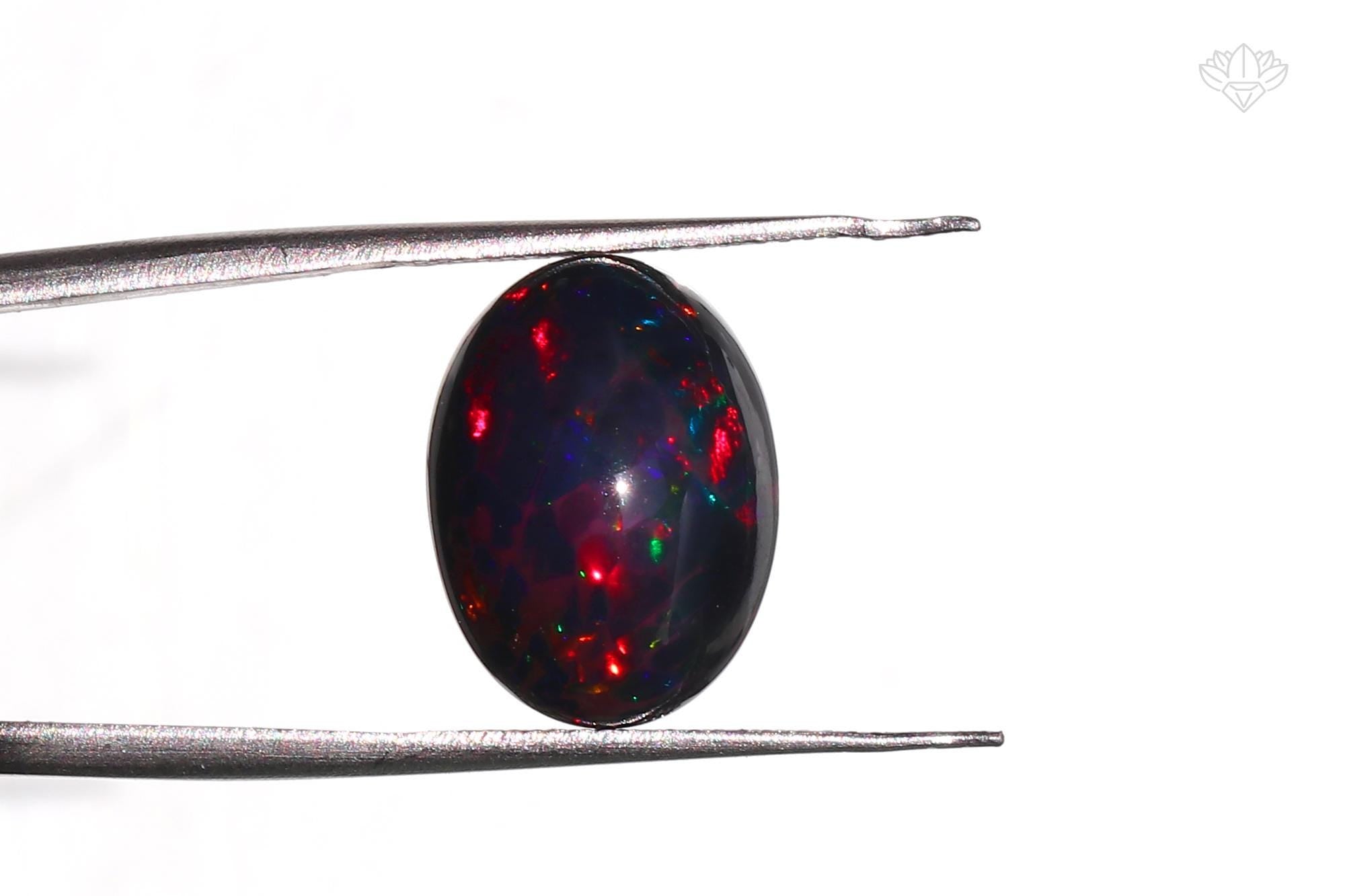 Ethiopian Black Opal Cabochon: 5.8ct Welo Gemstone for Jewelry Making