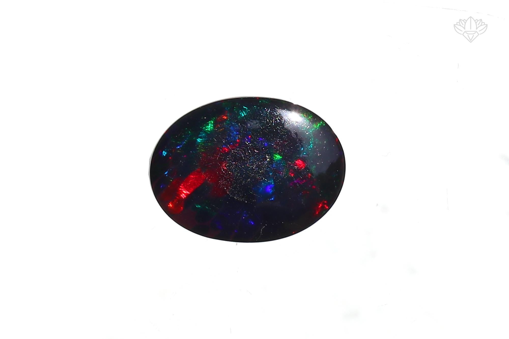 Ethiopian Black Opal Cabochon: 5.8ct Welo Gemstone for Jewelry Making