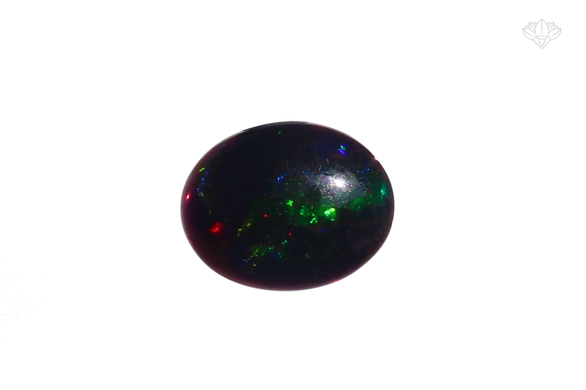 Ethiopian Black Opal Cabochon: Multi-Fire Gemstone (13x16 mm, 4.16ct