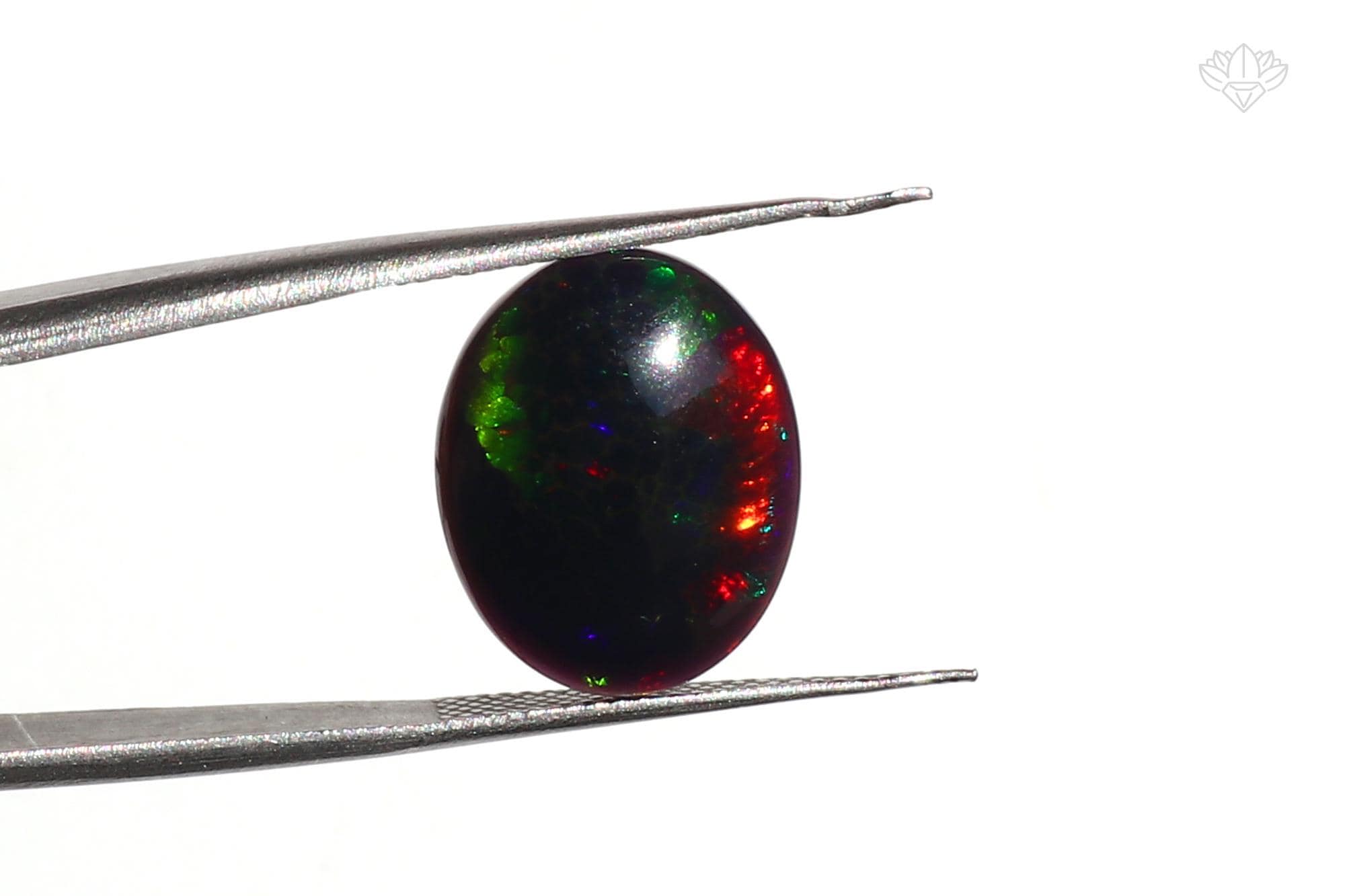 Ethiopian Black Opal Cabochon: Multi-Fire Gemstone (13x16 mm, 4.16ct