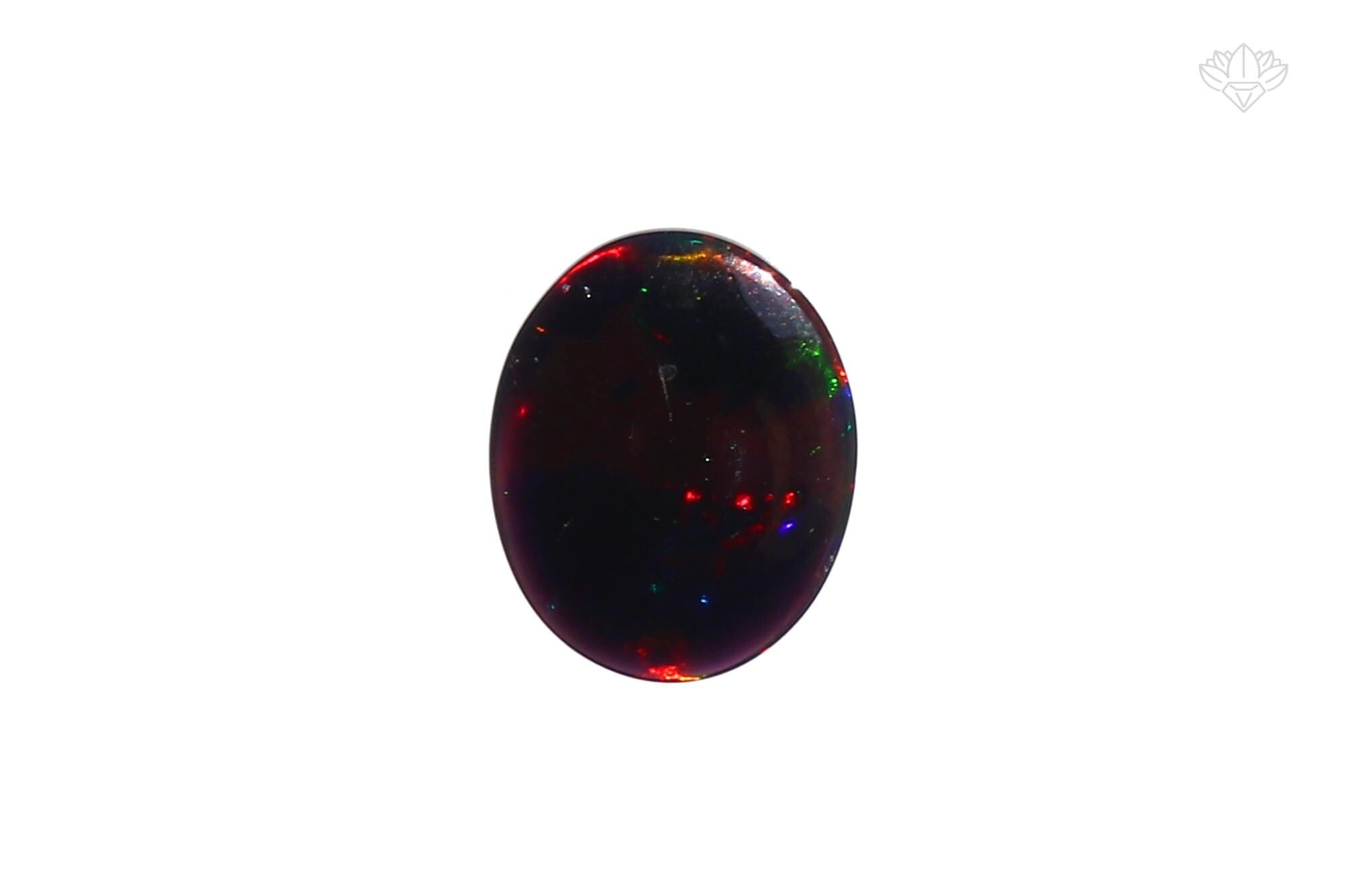 Ethiopian Black Opal Cabochon: Multi-Fire Gemstone (13x16 mm, 4.16ct
