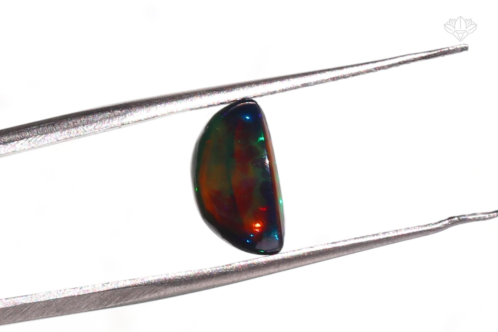 2.68 Crt Ethiopian Black Opal Stone: Oval Cabochon, Jewelry Making