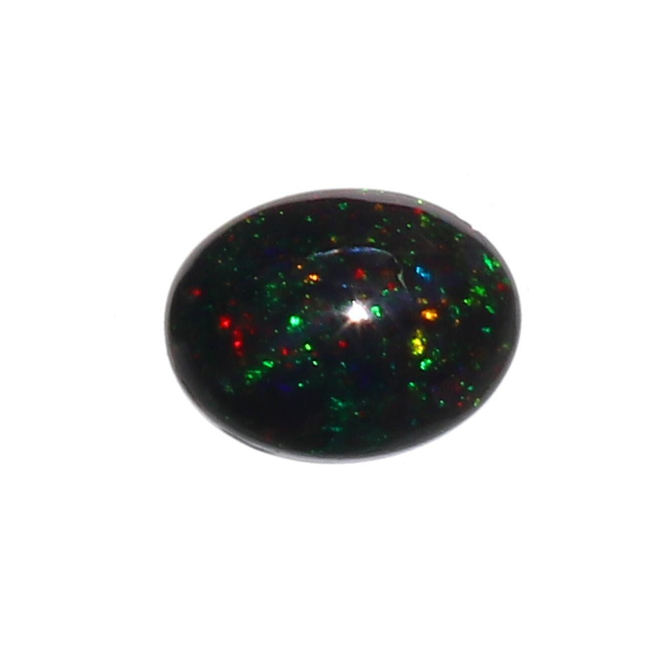 Ethiopian Black Opal Cabochons: Multi-Fire Gemstone Lot (11.53ct, 9pc, 7x10mm