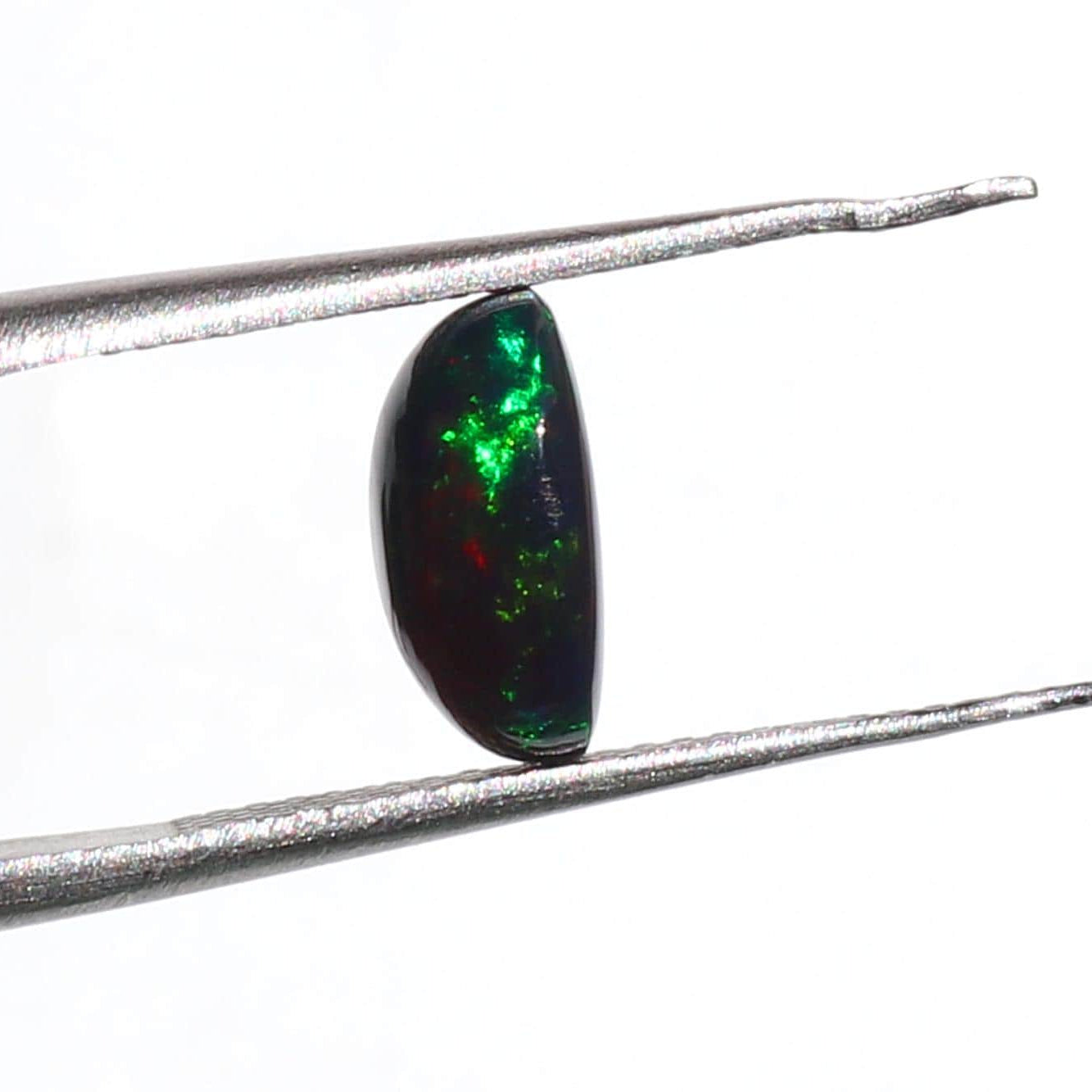 Ethiopian Black Opal Cabochons: Multi-Fire Gemstone Lot (11.53ct, 9pc, 7x10mm