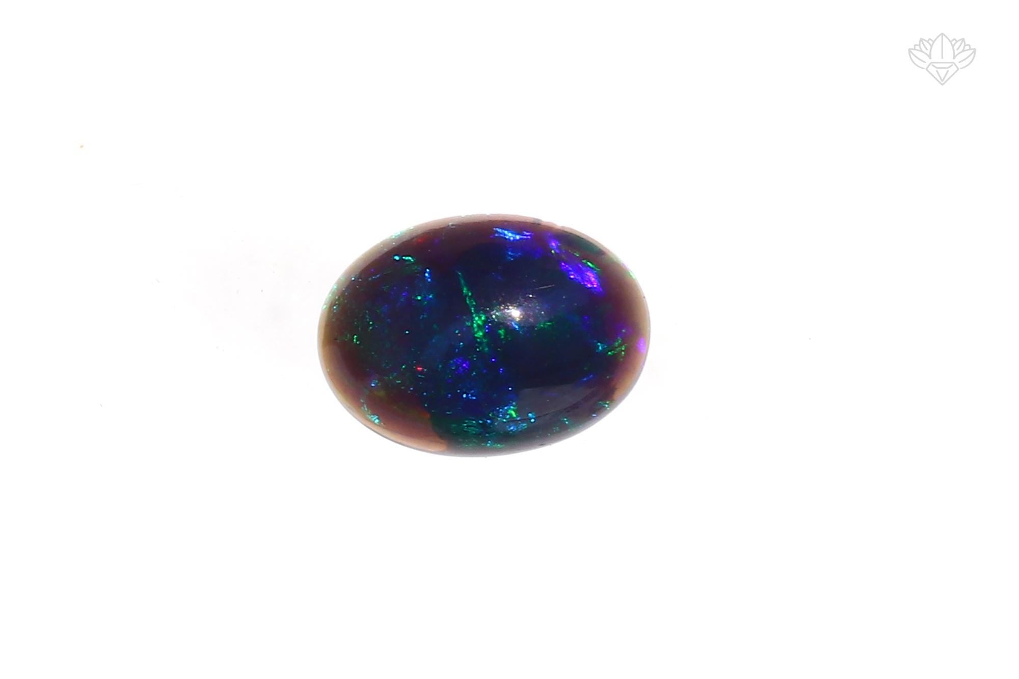 Ethiopian Black Opal Cabochon Lot (7 Pcs): AAA Grade Oval Gemstones, 8x11mm