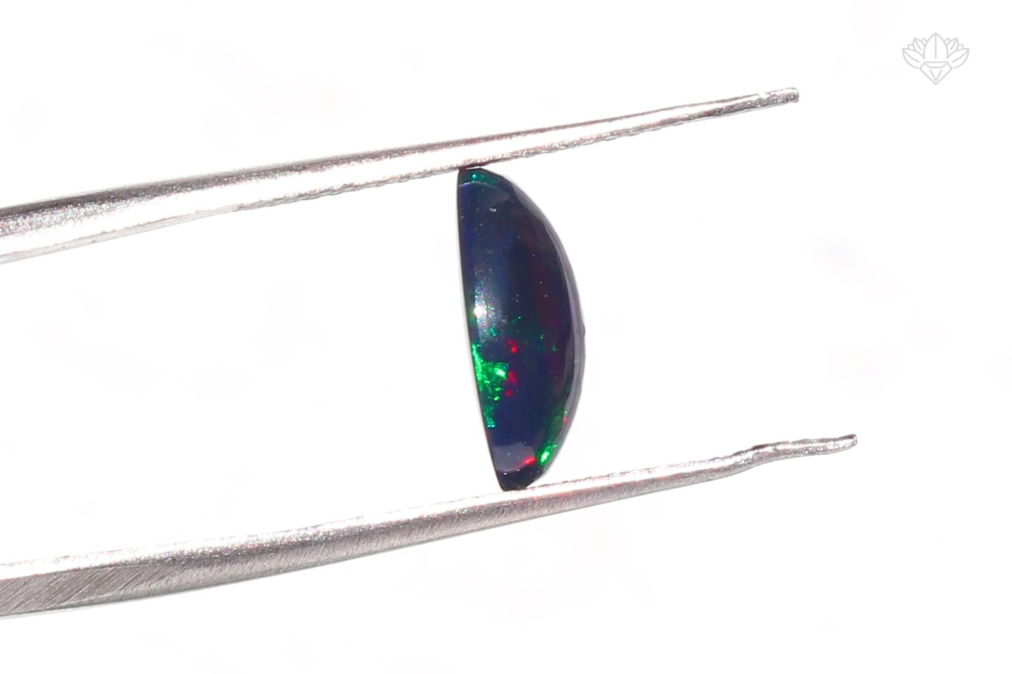 Ethiopian Black Opal Cabochon Lot (7 Pcs): AAA Grade Oval Gemstones, 8x11mm
