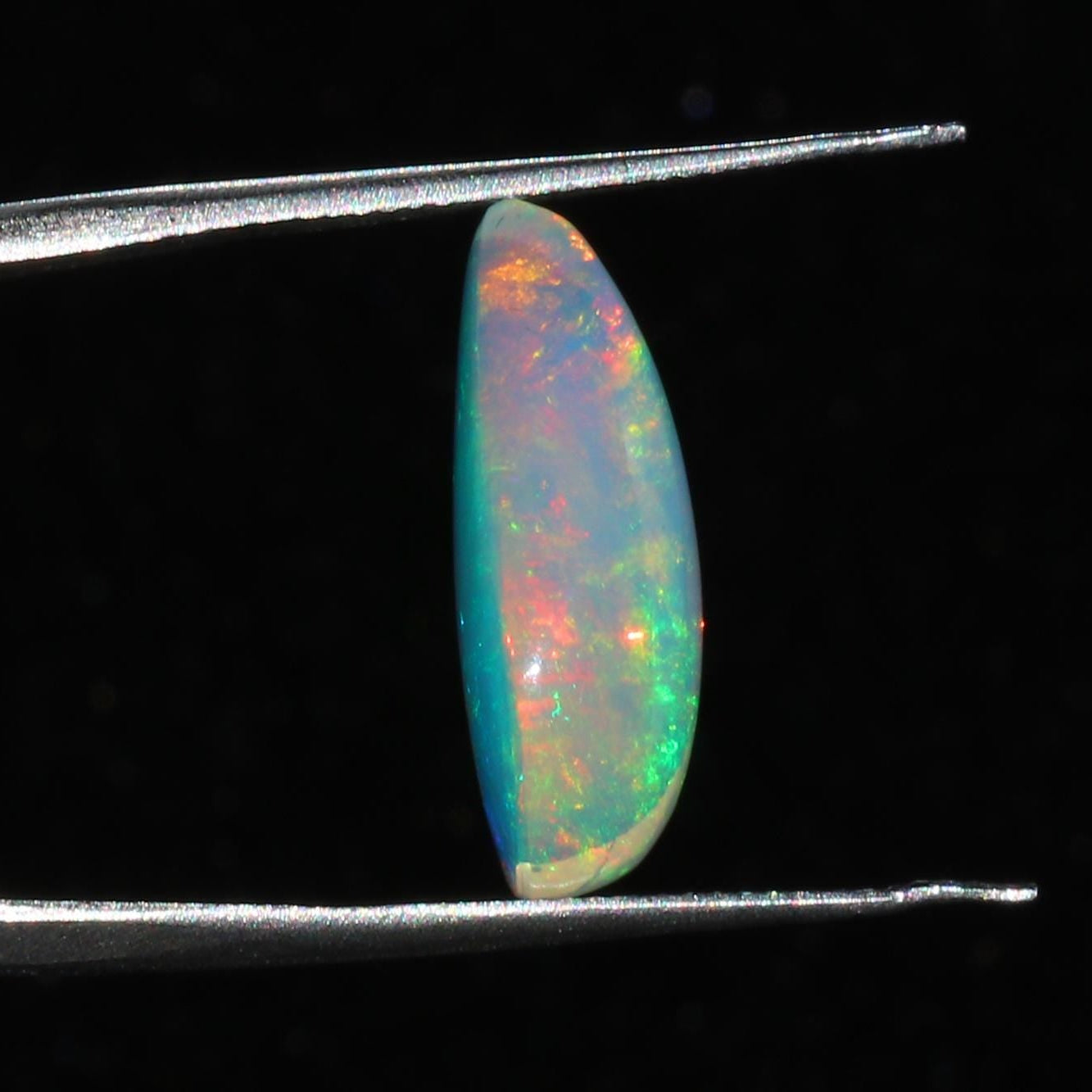 Ethiopian Welo Opal Cabochon: Rainbow Fire Pear-Shape Gemstone, 6.91 CT