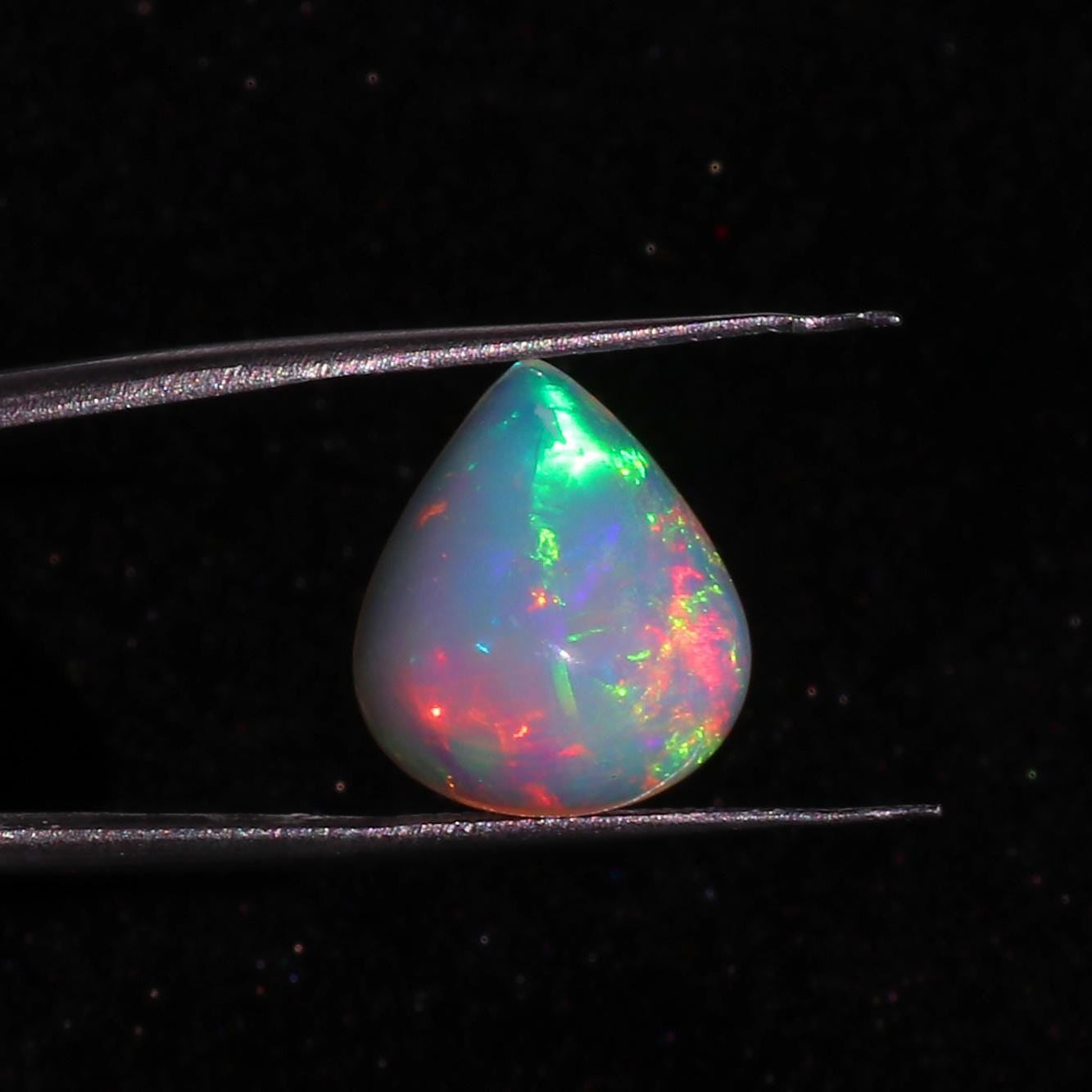 White Ethiopian Opal 7.94ct Pear Cabochon – 14x16mm Untreated Natural Gemstone EPW 196