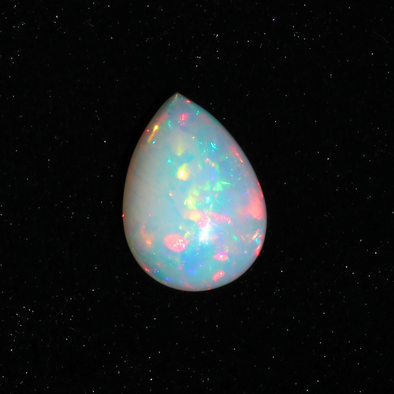 Ethiopian Opal Stone: 11.52 Cts Pear Cabochon, Untreated Fire Opal