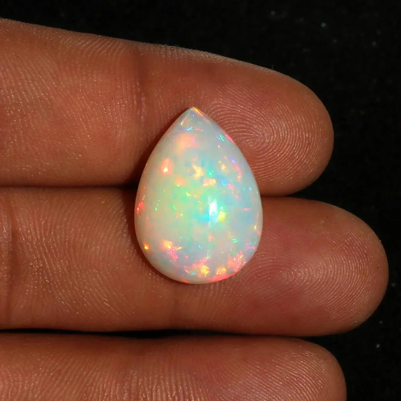 Ethiopian Opal Stone: 11.52 Cts Pear Cabochon, Untreated Fire Opal loose gemstones