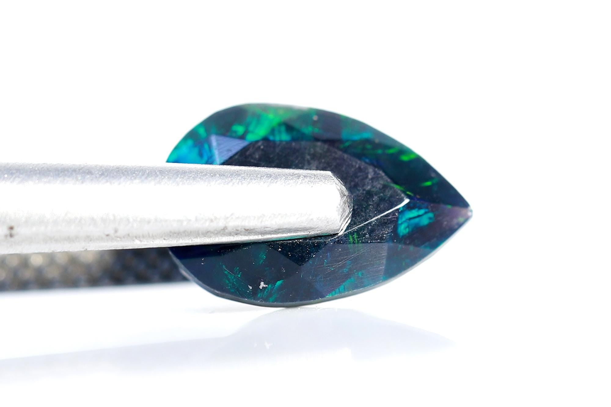 Ethiopian Black Opal Gemstone: 1.26 Cts, 7x10mm Faceted Cut Stone