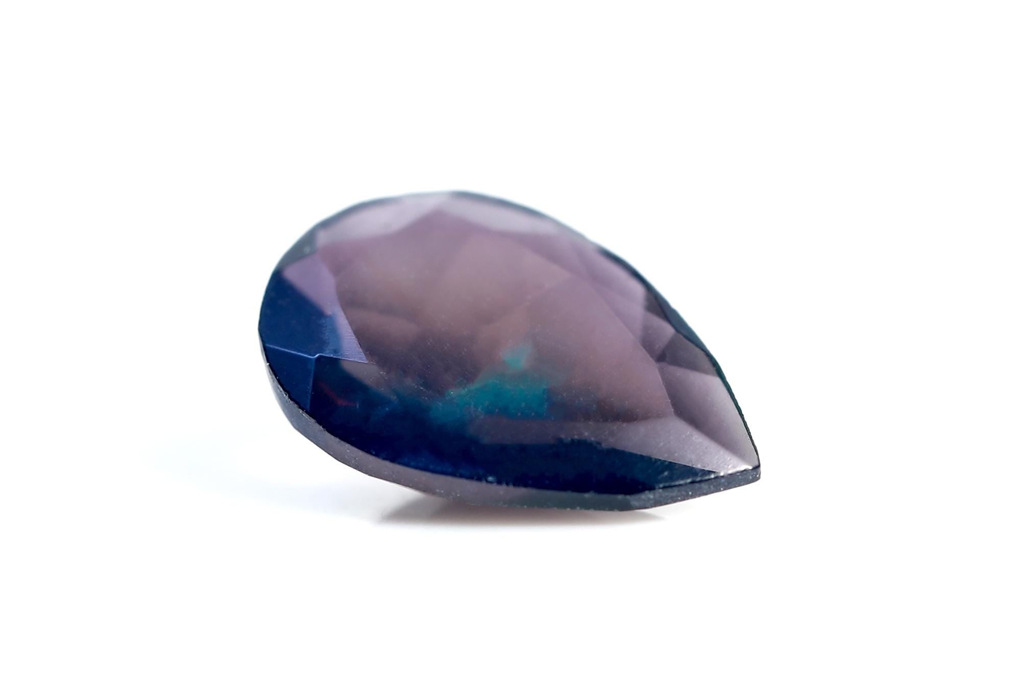 Faceted Black Ethiopian Opal Gemstone: Pear Shape, 7x10mm