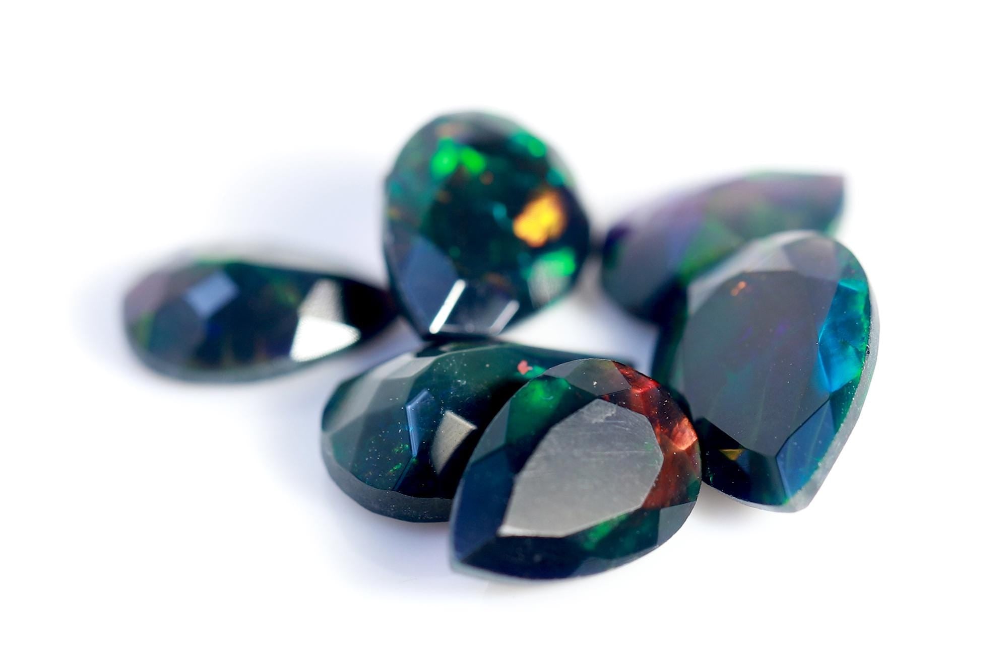 4.78 Ct Ethiopian Welo Black Opal Pear Cabochon: Multi-Fire Gemstone