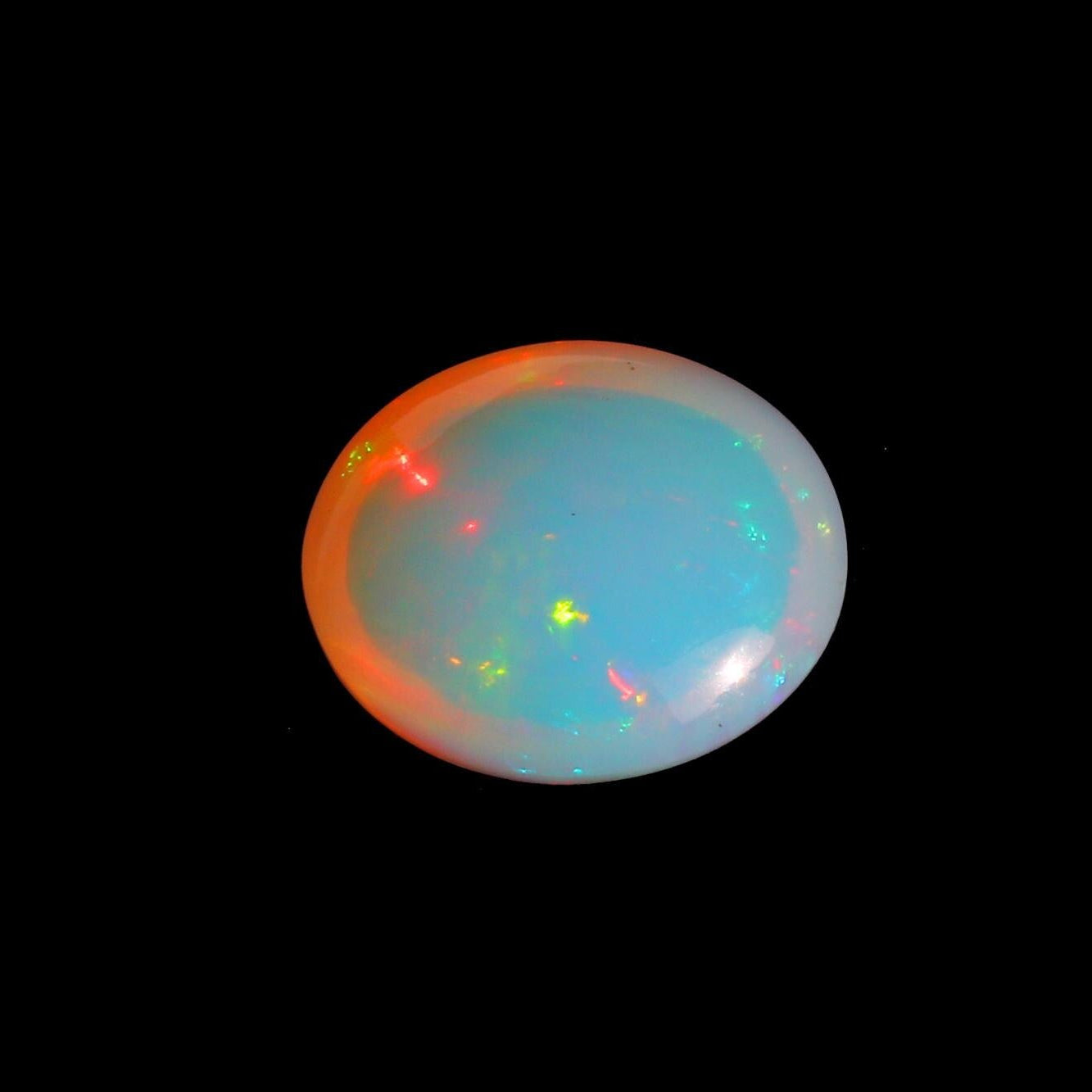 7.70 Cts Ethiopian Fire Opal Cabochon: October Birthstone