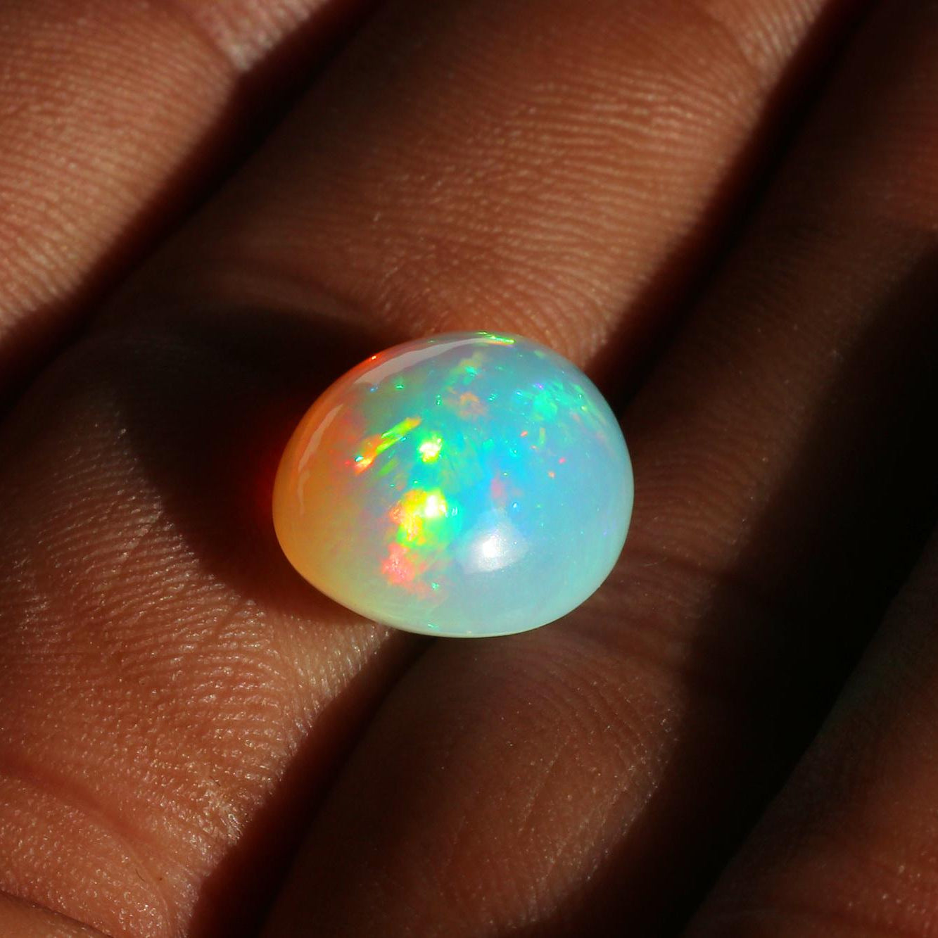 7.70 Cts Ethiopian Fire Opal Cabochon: October Birthstone