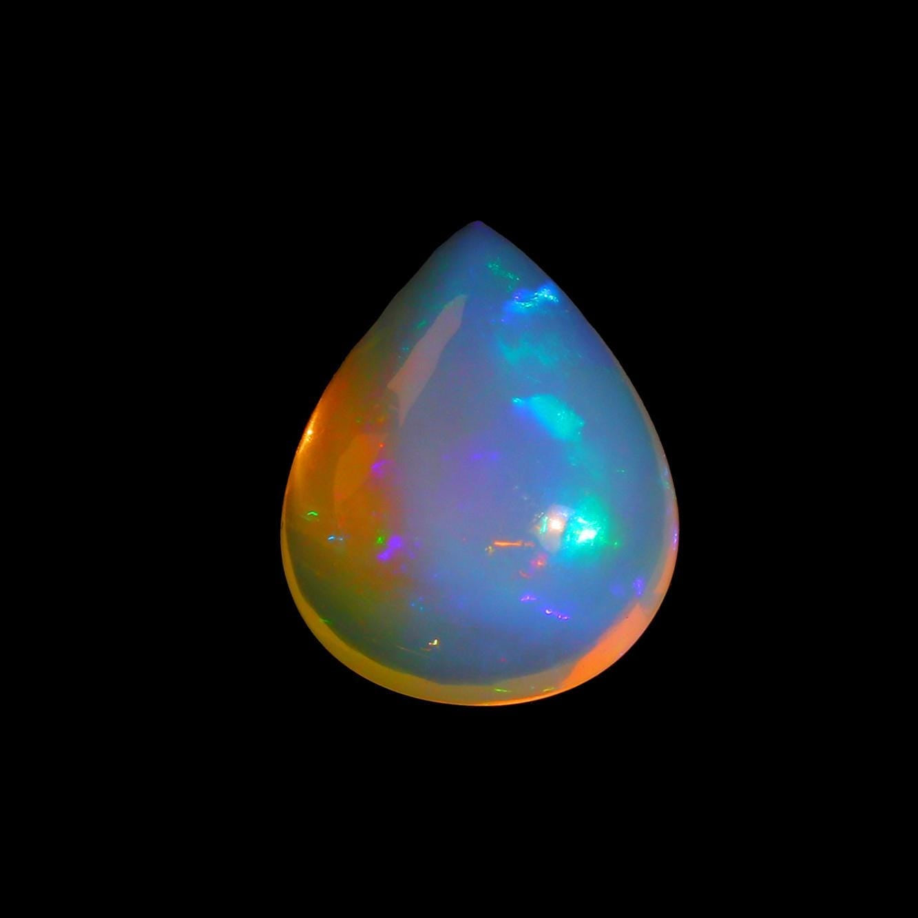 Ethiopian Welo Opal Cabochon: Rainbow Fire Gemstone, 14x18mm