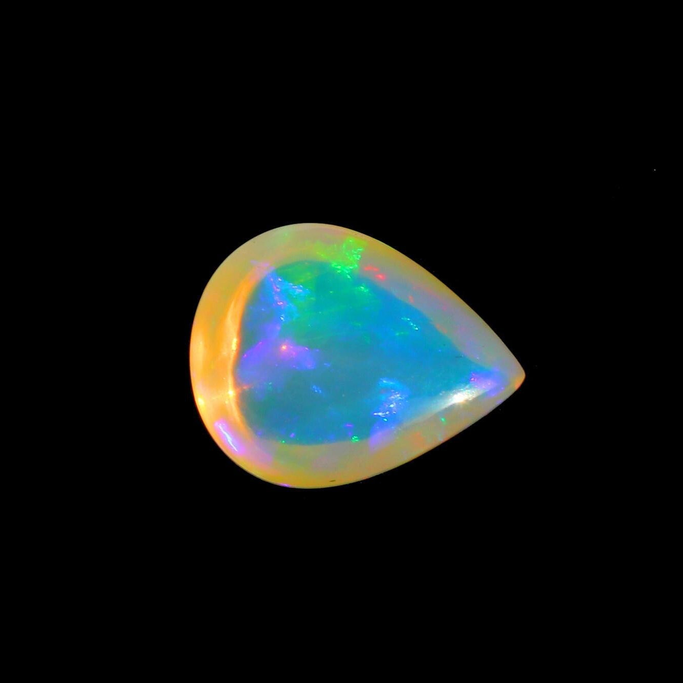 Ethiopian Welo Opal Cabochon: 4.92ct Pear-Cut Gemstone, 14x16mm