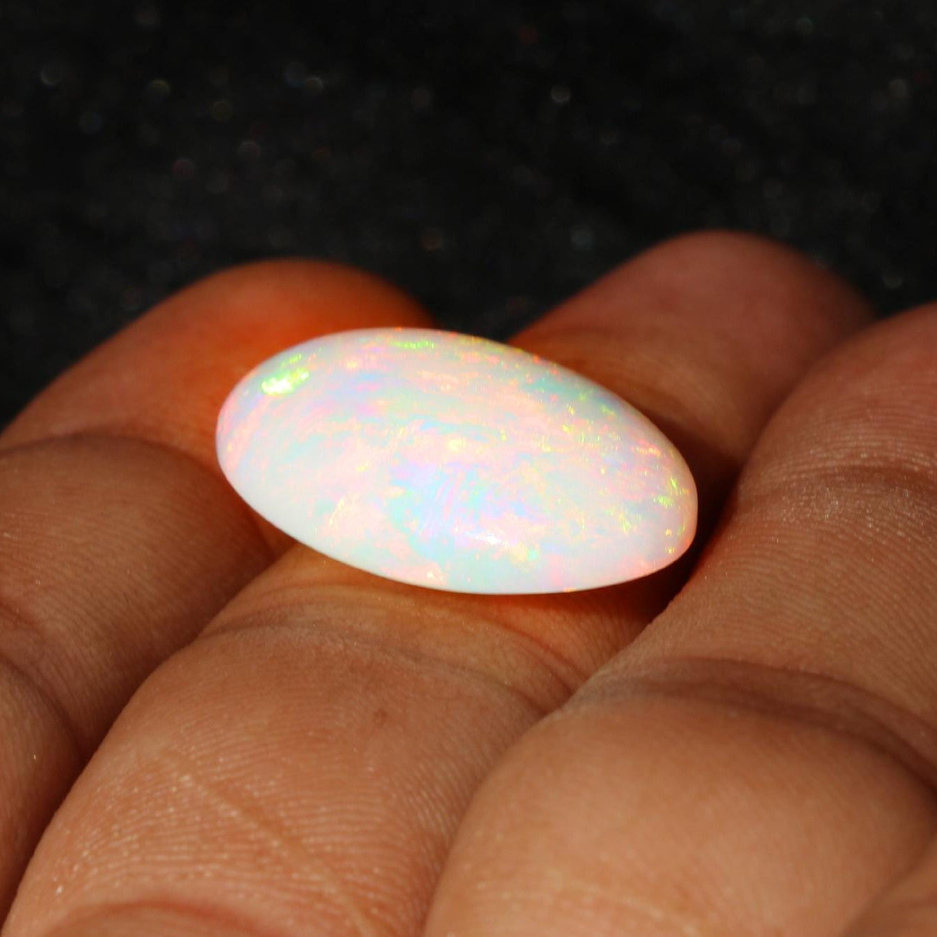 Welo Ethiopian Opal Cabochon: Full Flash Oval Gemstone, 15x22mm