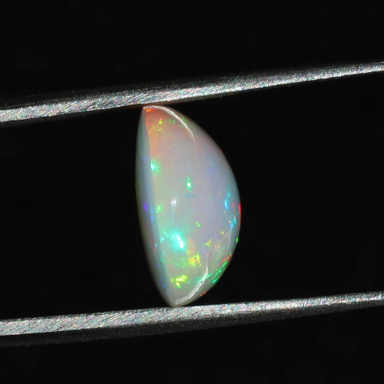 Ethiopian Welo Opal Pear Cabochon: Multi-Fire Gemstone, 12.80 Ct