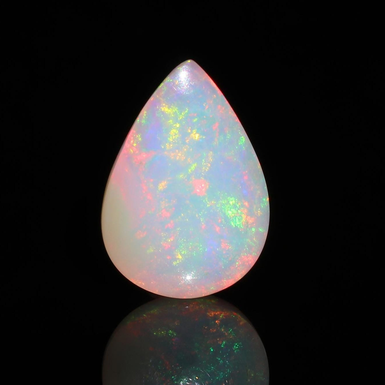 Welo Ethiopian Opal Pear Cabochon: 7.85 Ct Natural Gemstone, 13x19 mm