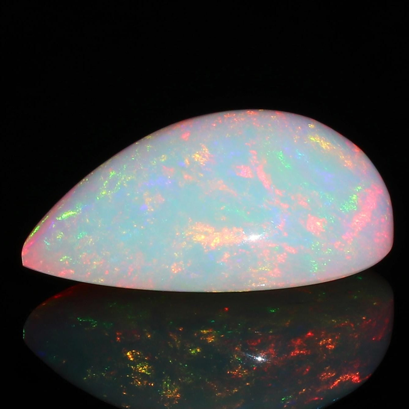 Welo Ethiopian Opal Pear Cabochon: 7.85 Ct Natural Gemstone, 13x19 mm