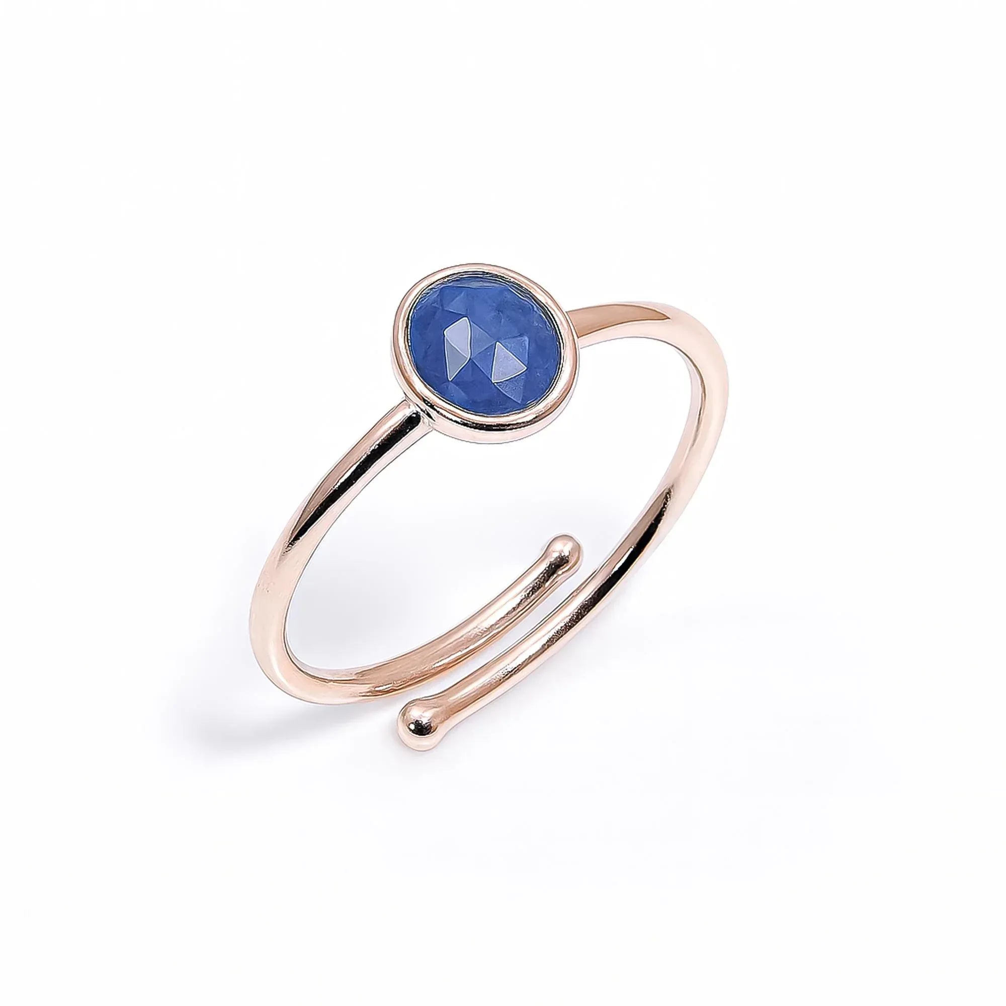 Elegant Blue Sapphire Ring: Adjustable Sterling Silver Gemstone, September Birthstone