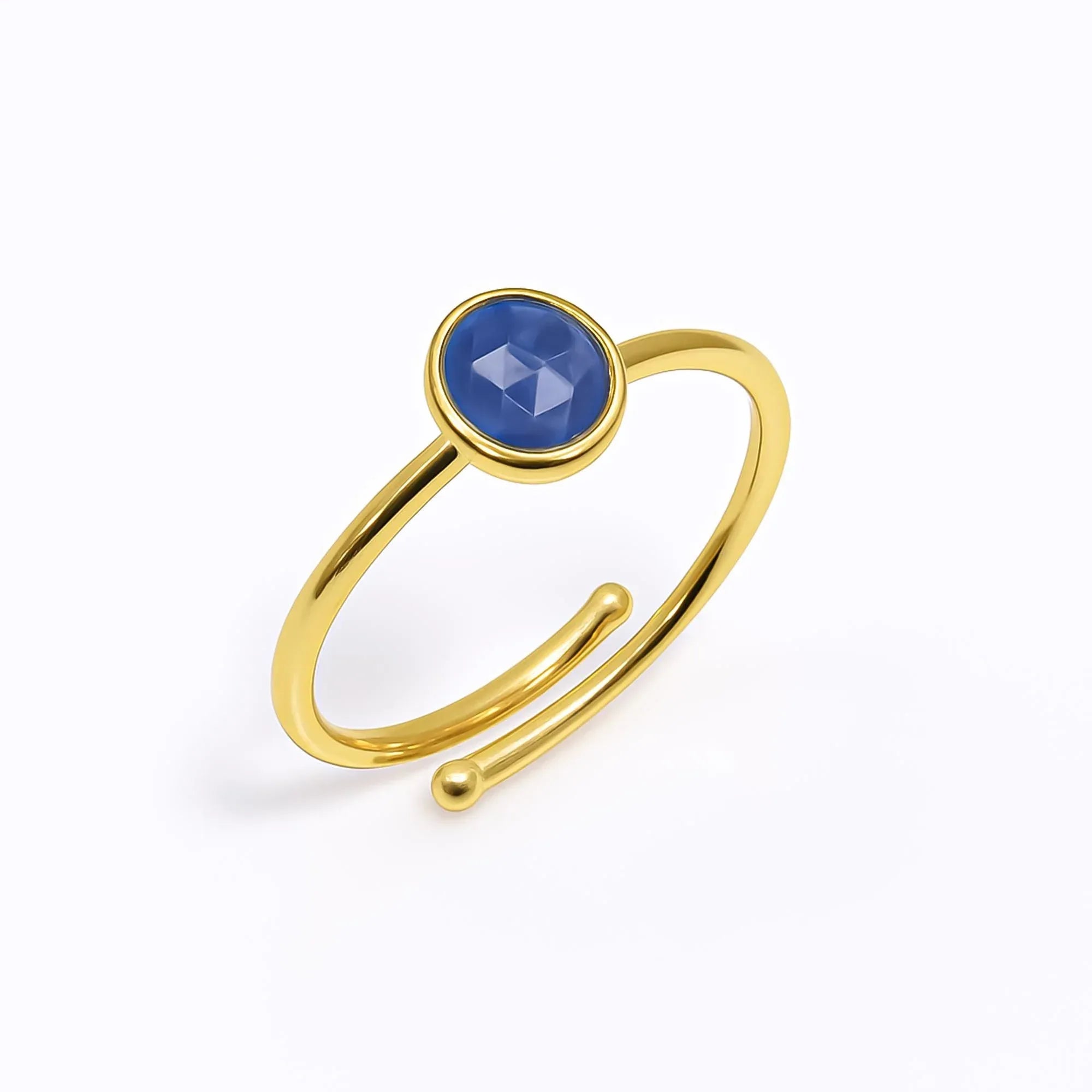 Elegant Blue Sapphire Ring: Adjustable Sterling Silver Gemstone, September Birthstone