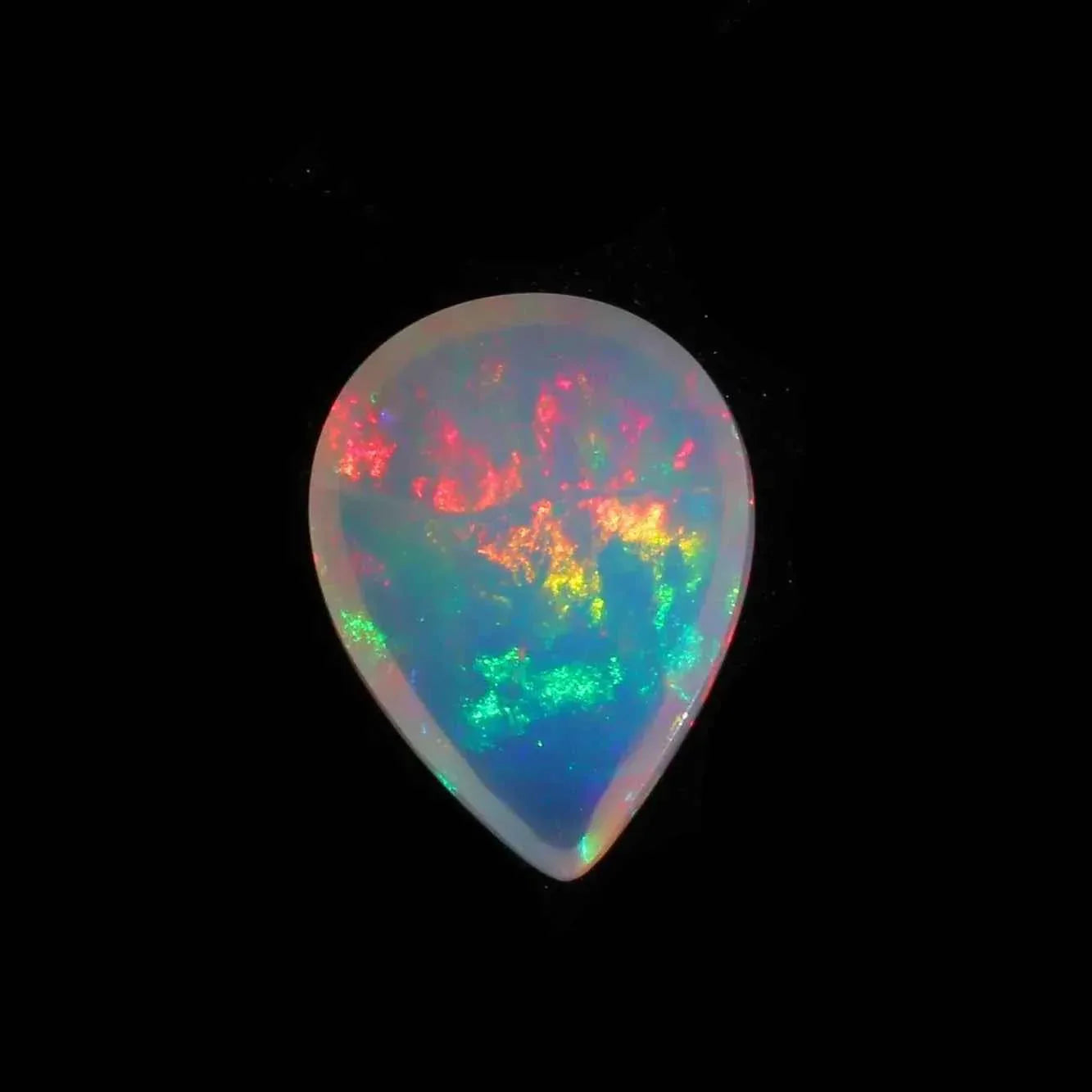 Welo Opal Cabochon: Ethiopian Pear-Shape Gemstone, AAA Quality, 12x16mm loose gemstones