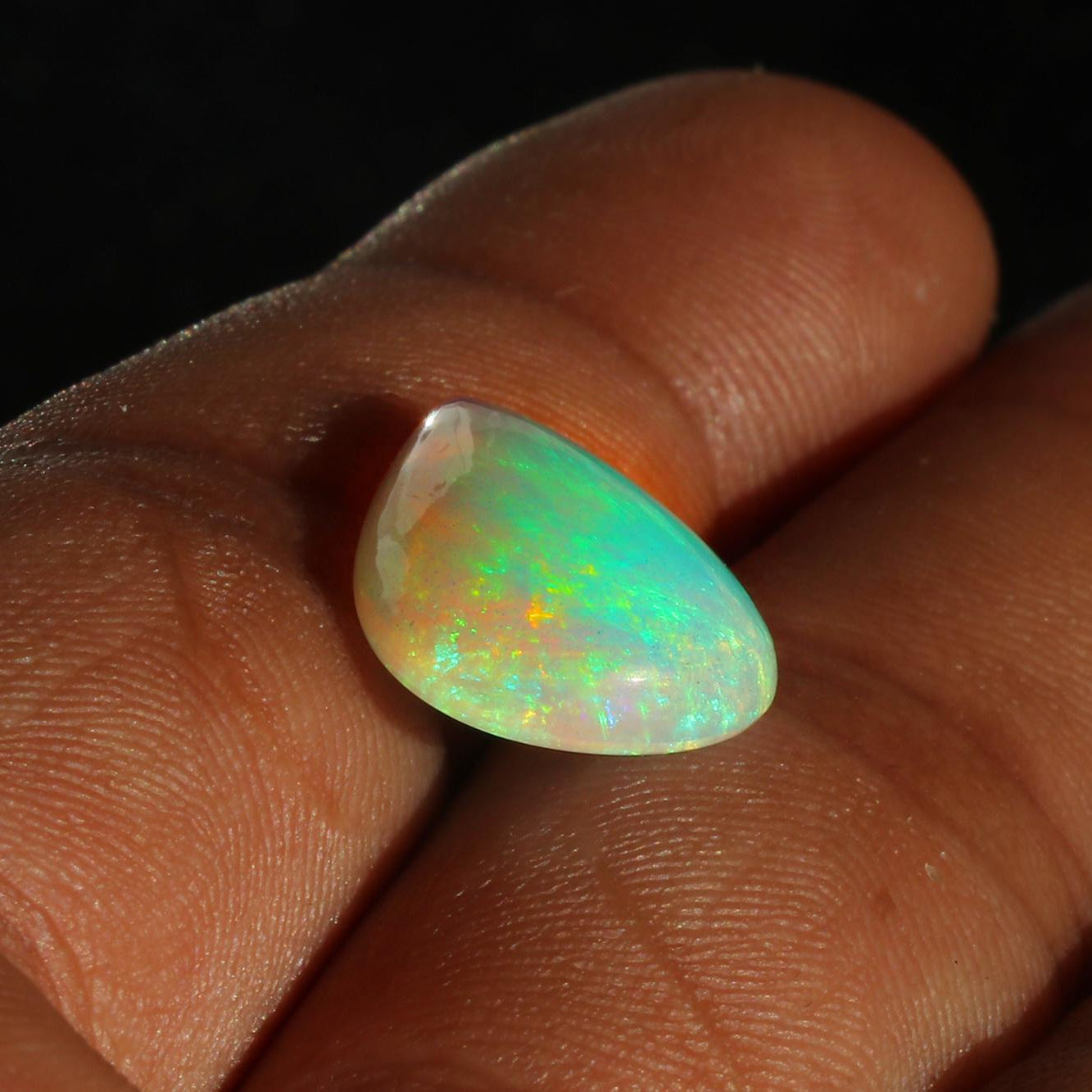Welo Opal Cabochon: 5.68 ct Pear Shape Ethiopian Gemstone, 13x18mm