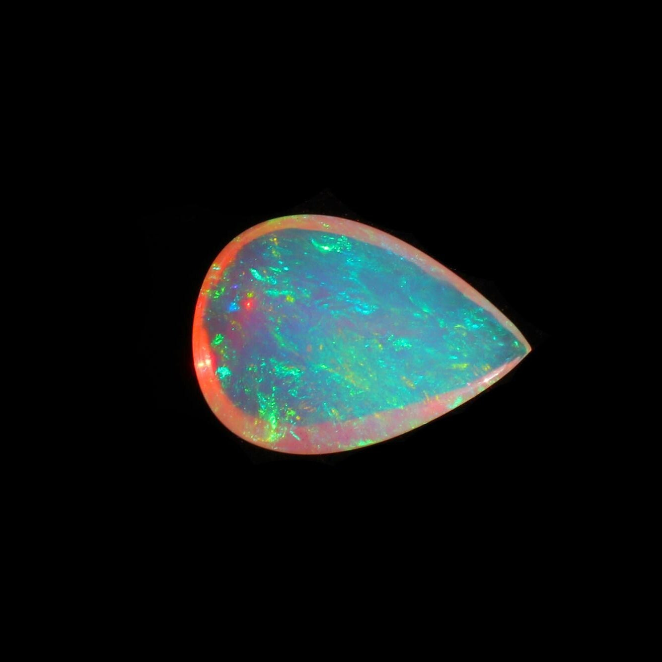 Welo Opal Cabochon: 5.68 ct Pear Shape Ethiopian Gemstone, 13x18mm