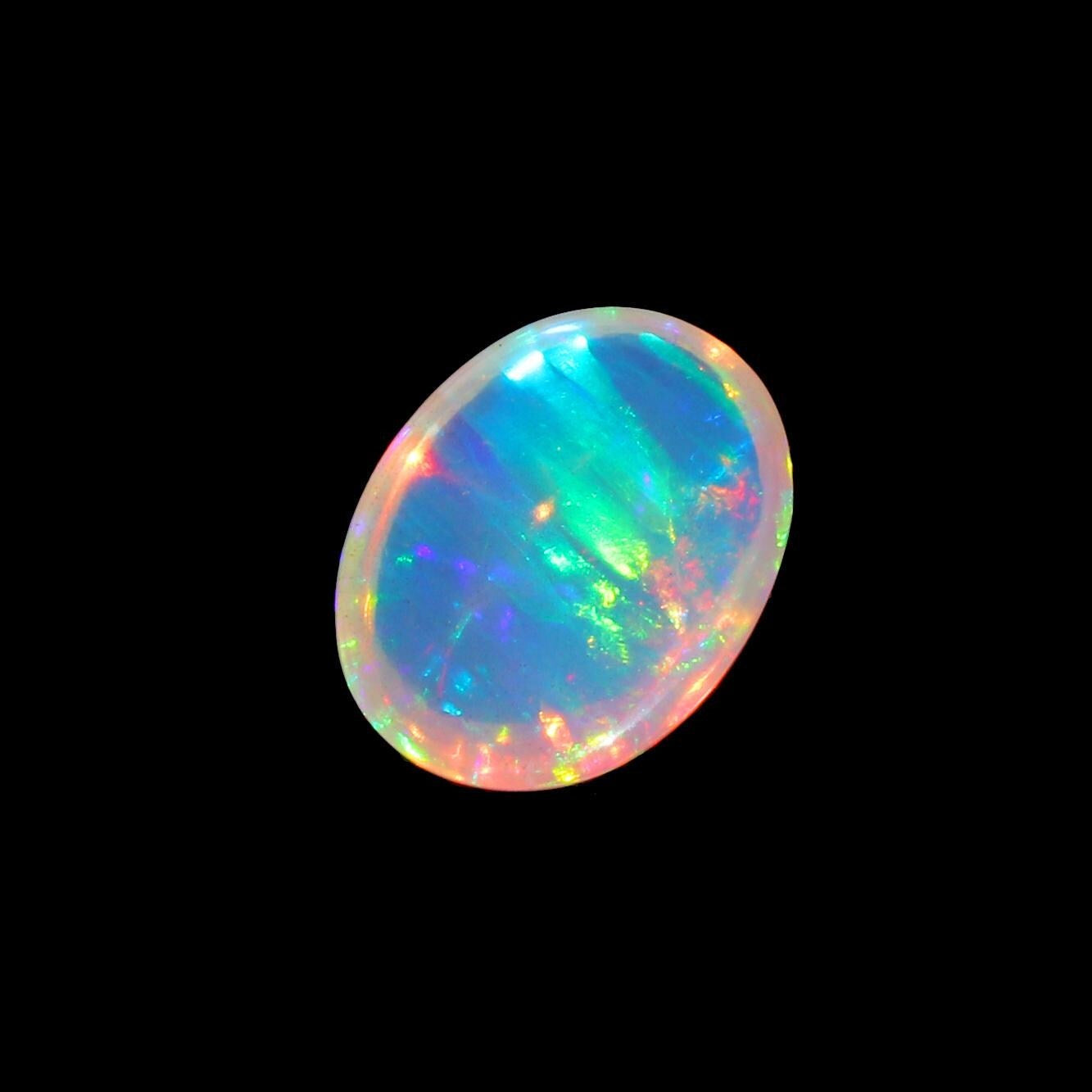 Welo Opal Cabochon: 5.64 ct Ethiopian Fire Opal, October Birthstone