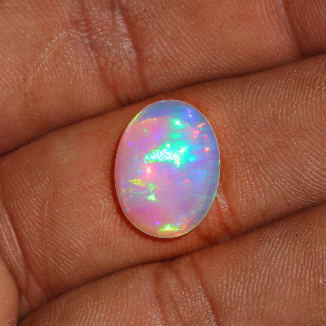 Welo Opal Cabochon: 5.64 ct Ethiopian Fire Opal, October Birthstone