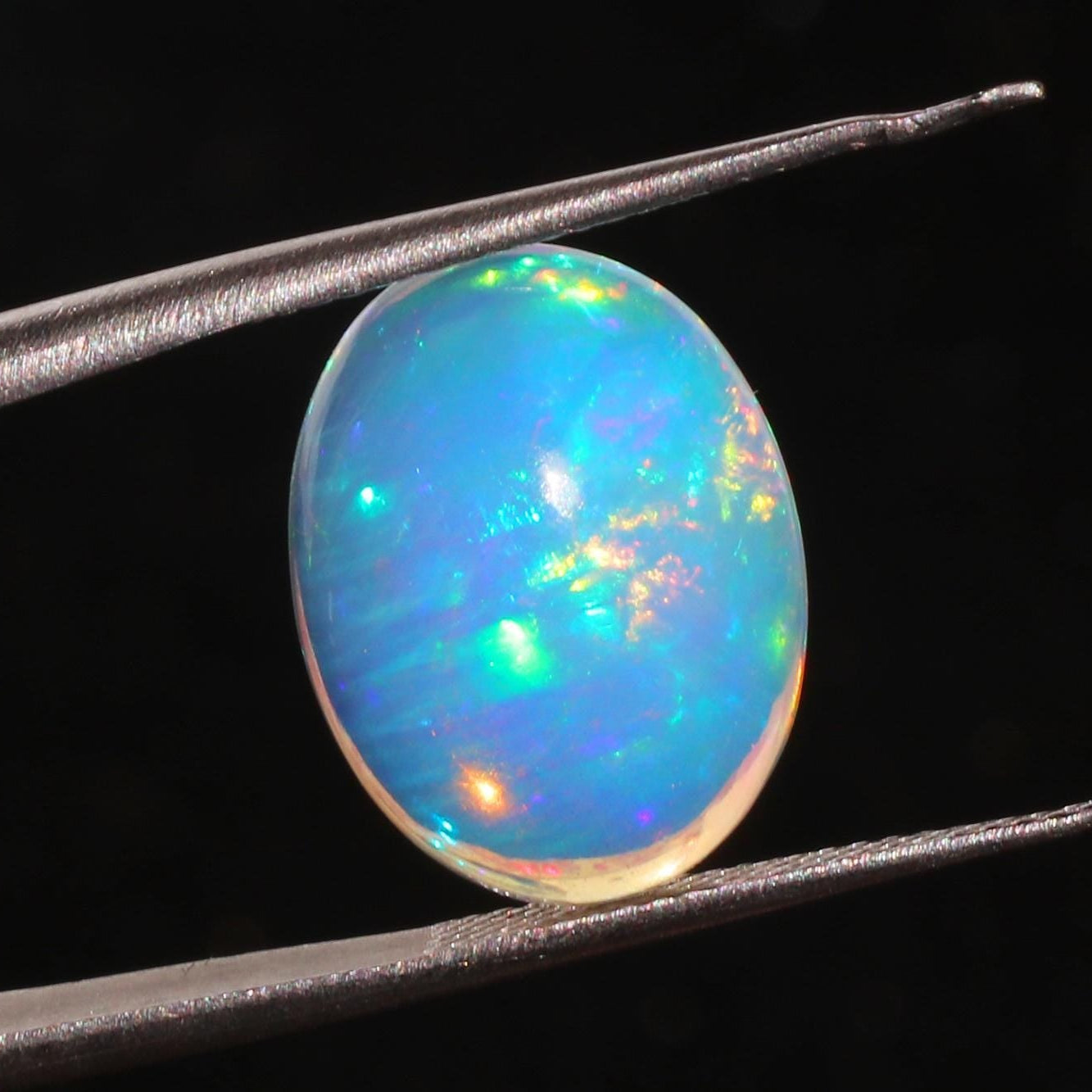 Welo Opal Cabochon: 5.64 ct Ethiopian Fire Opal, October Birthstone