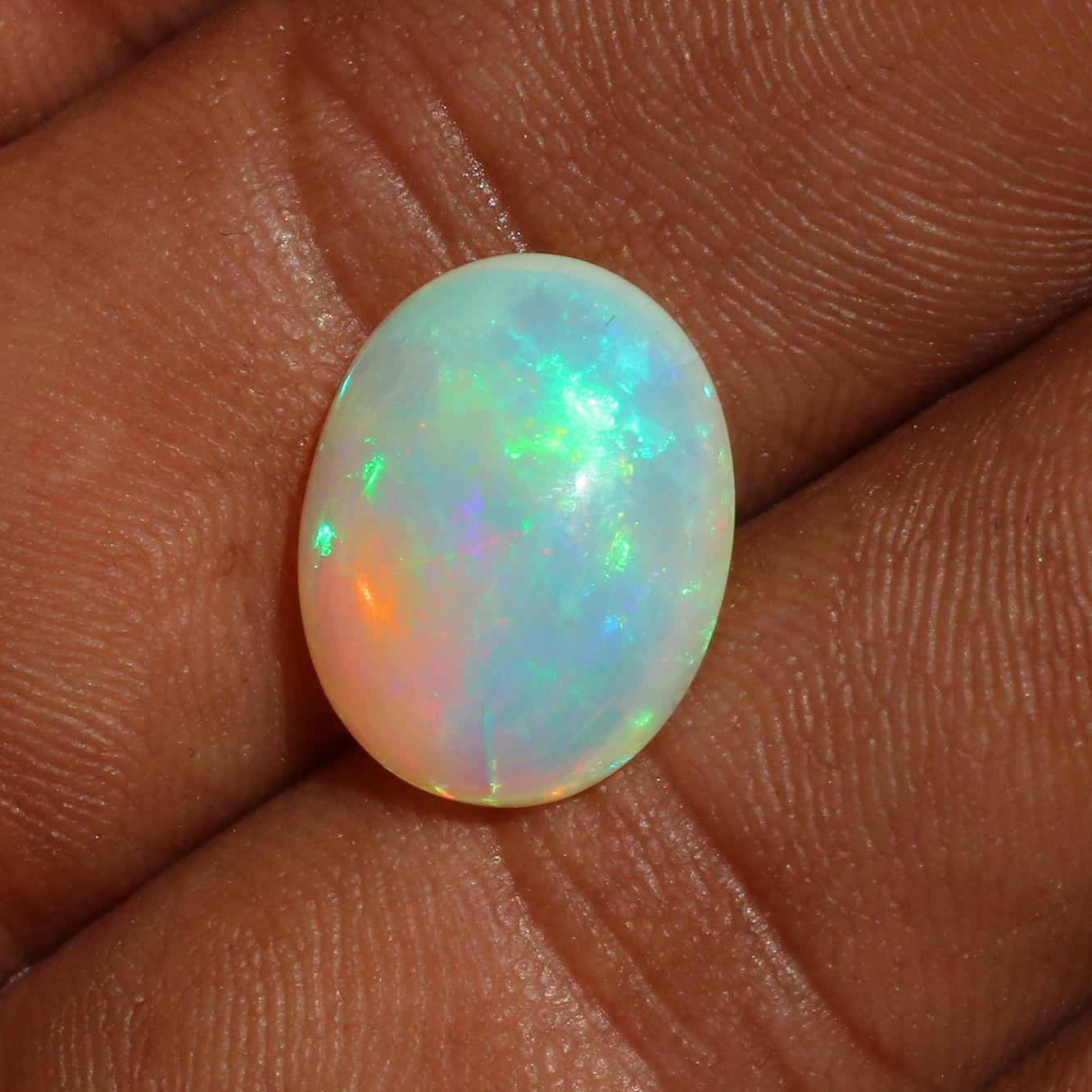 Ethiopian Welo Fire Opal Cabochon: October Birthstone, 5.82 Cts