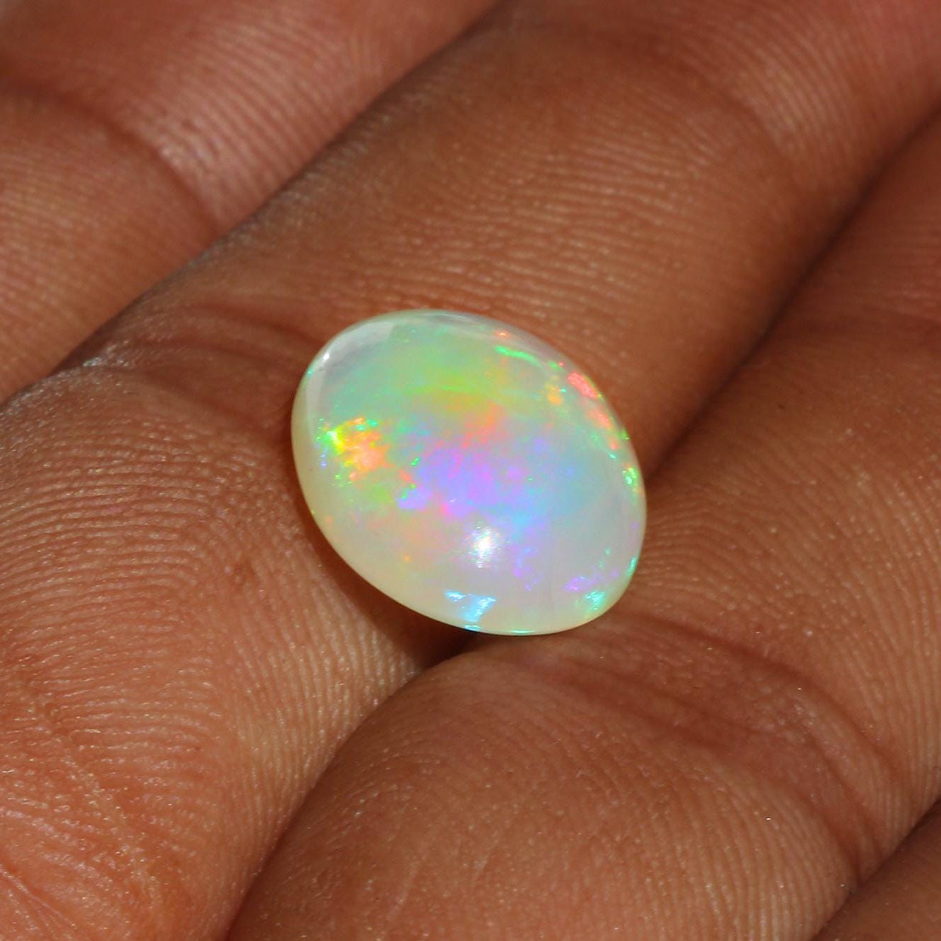 Ethiopian Welo Fire Opal Cabochon: October Birthstone, 5.82 Cts