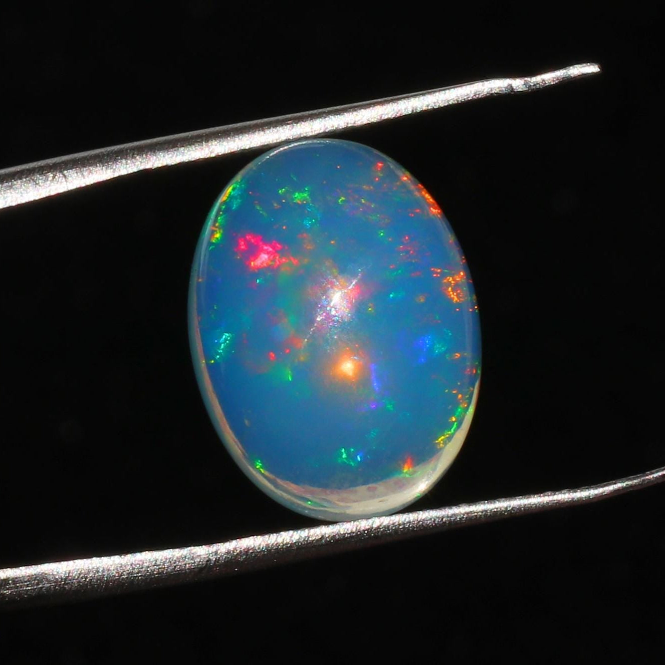 Welo Opal Cabochon: Natural Ethiopian Fire Opal, October Birthstone (6.85 Cts, 12x16mm)