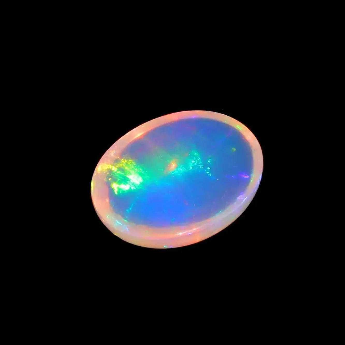 AAA Ethiopian Welo Fire Opal Cabochon: Loose Gemstone, October Birthstone (5.10 Cts, 16x12mm Oval) loose gemstones